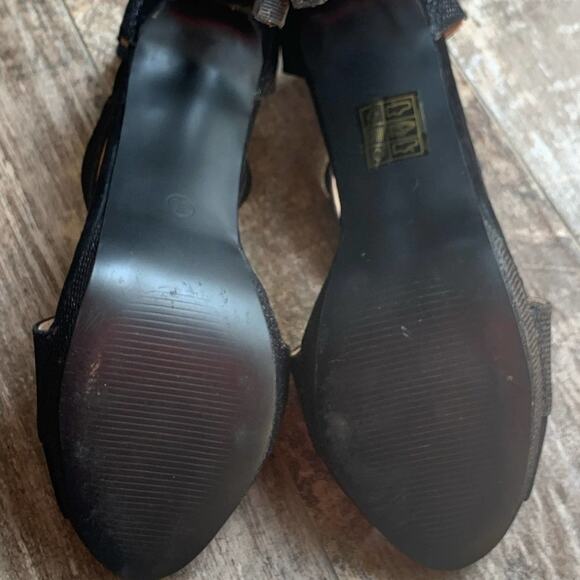 Top Queens Black Peep Toe Stiletto Heels Size 38 - Picture 9 of 9